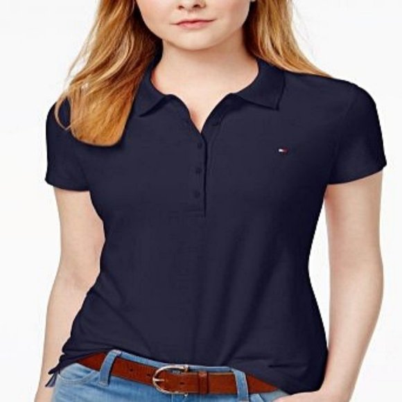 Tommy Hilfiger Tops - $5 CLEARANCE! Tommy Hilfiger Navy Fitted Short Sleeve Polo